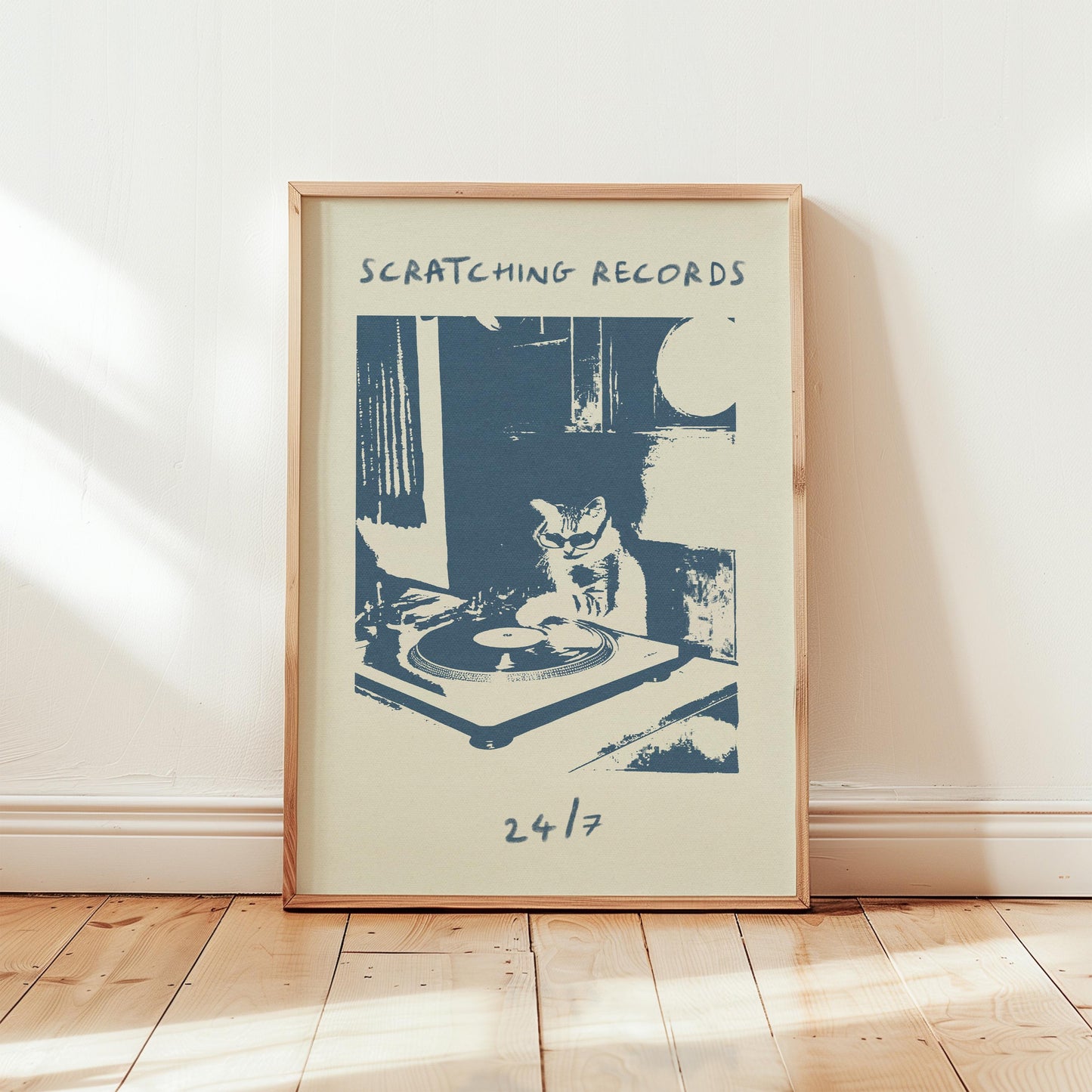 Scratching Records Blue Cat Dj