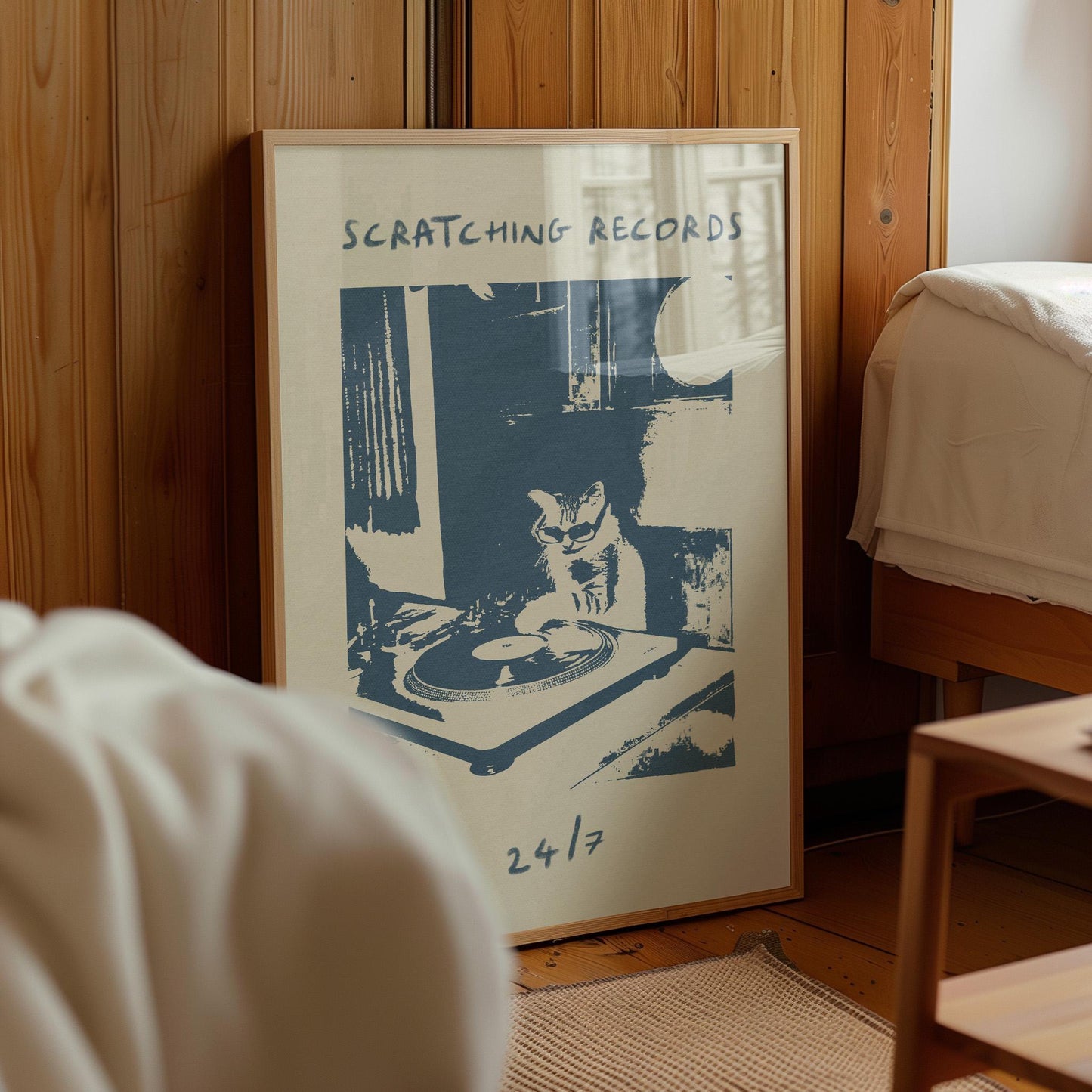 Scratching Records Blue Cat Dj