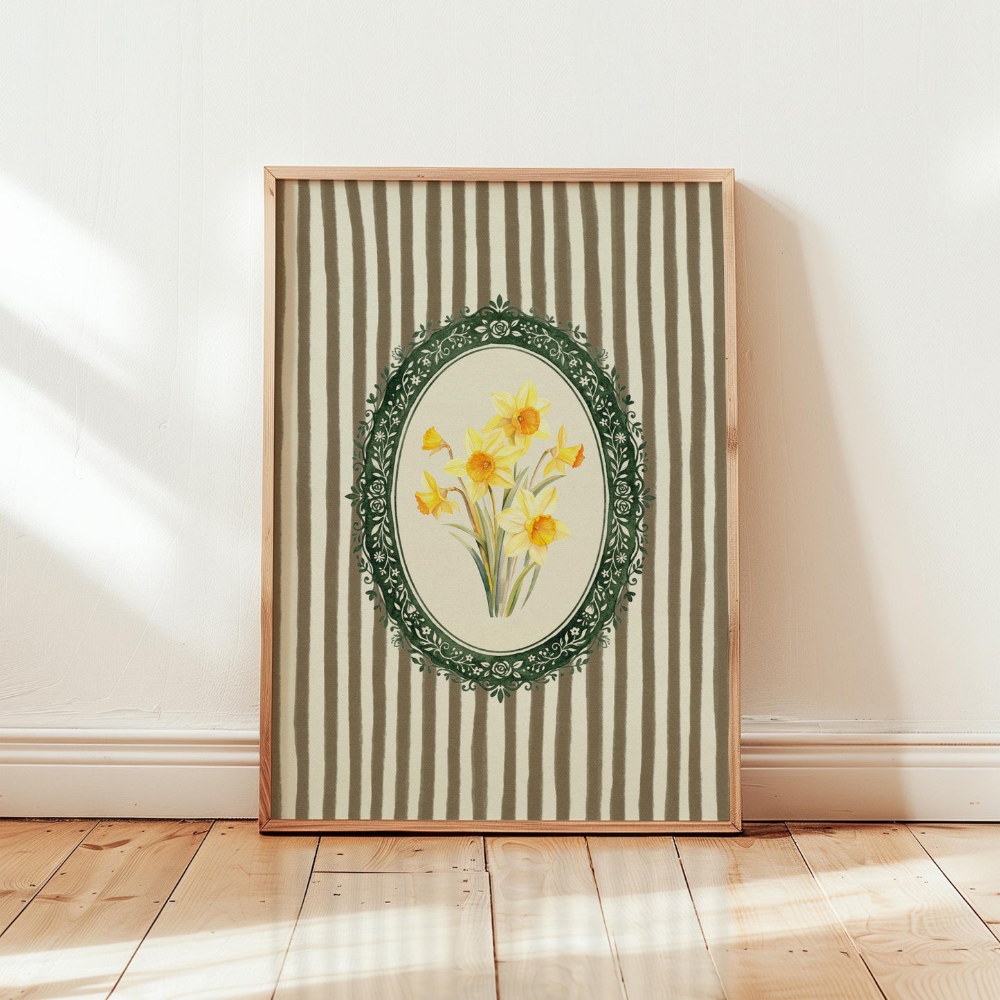March Birth Flower Daffodil Green Stripe
