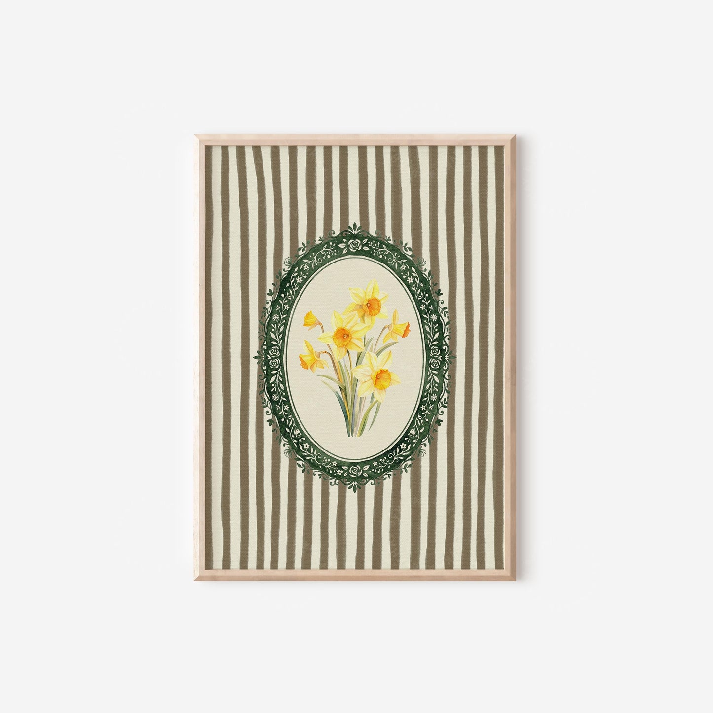 March Birth Flower Daffodil Green Stripe