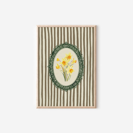 March Birth Flower Daffodil Green Stripe