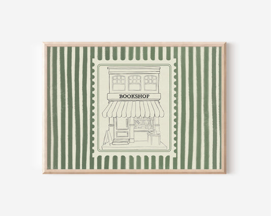 Bookshop Stripe Horizontal Green