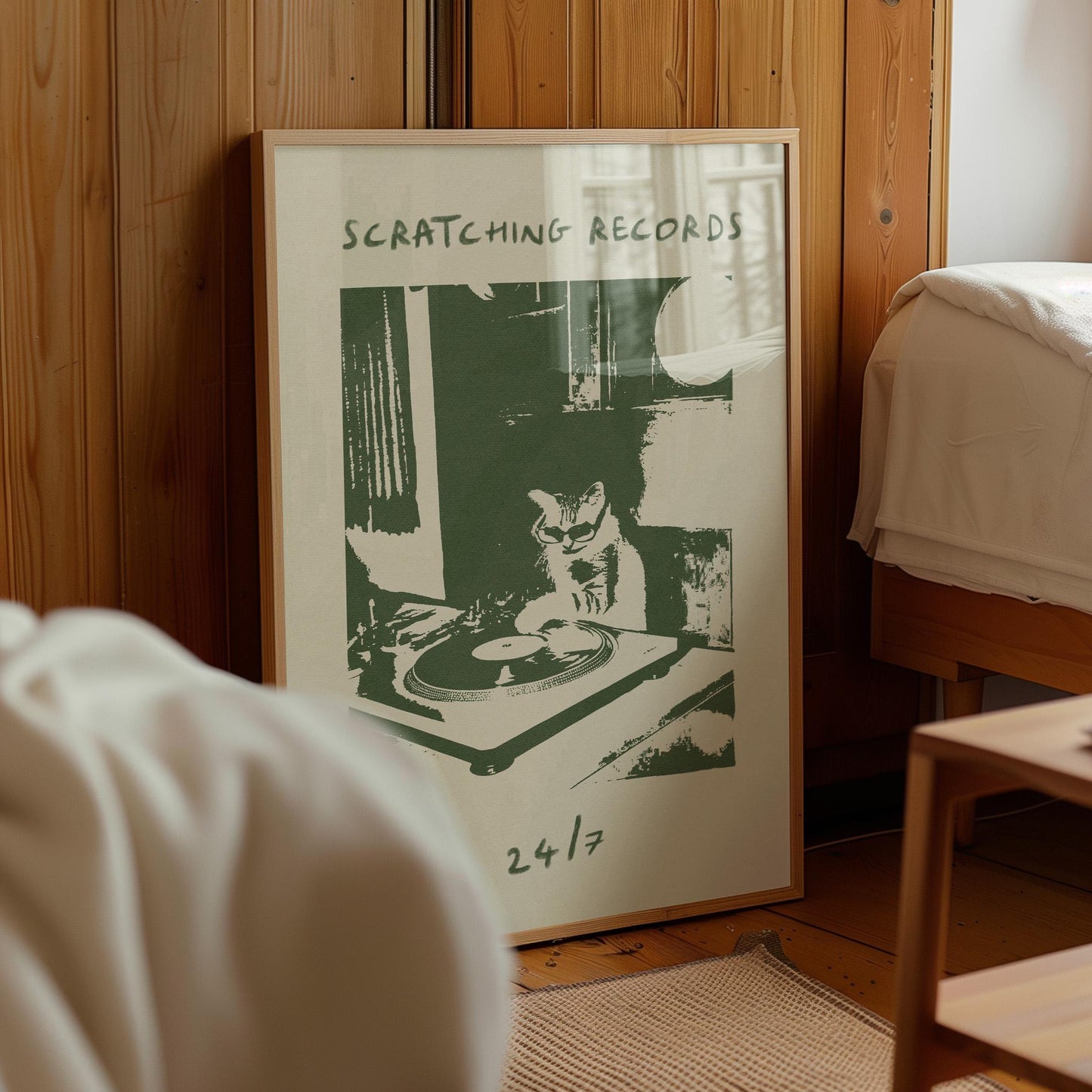 Scratching Records Cat Dj