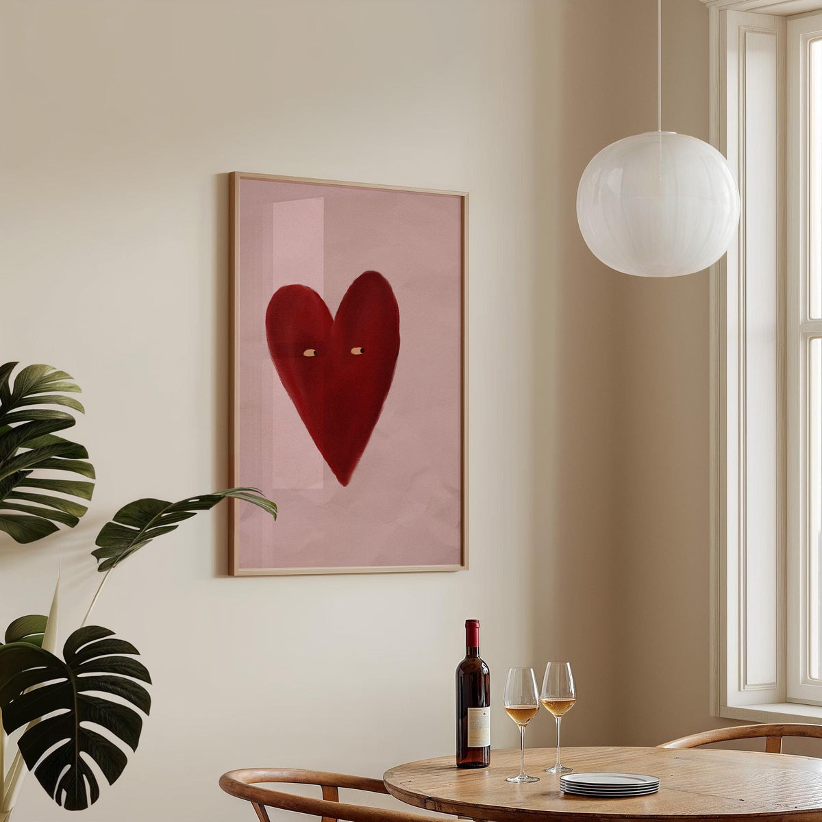 Love Heart Red Dusty Pink