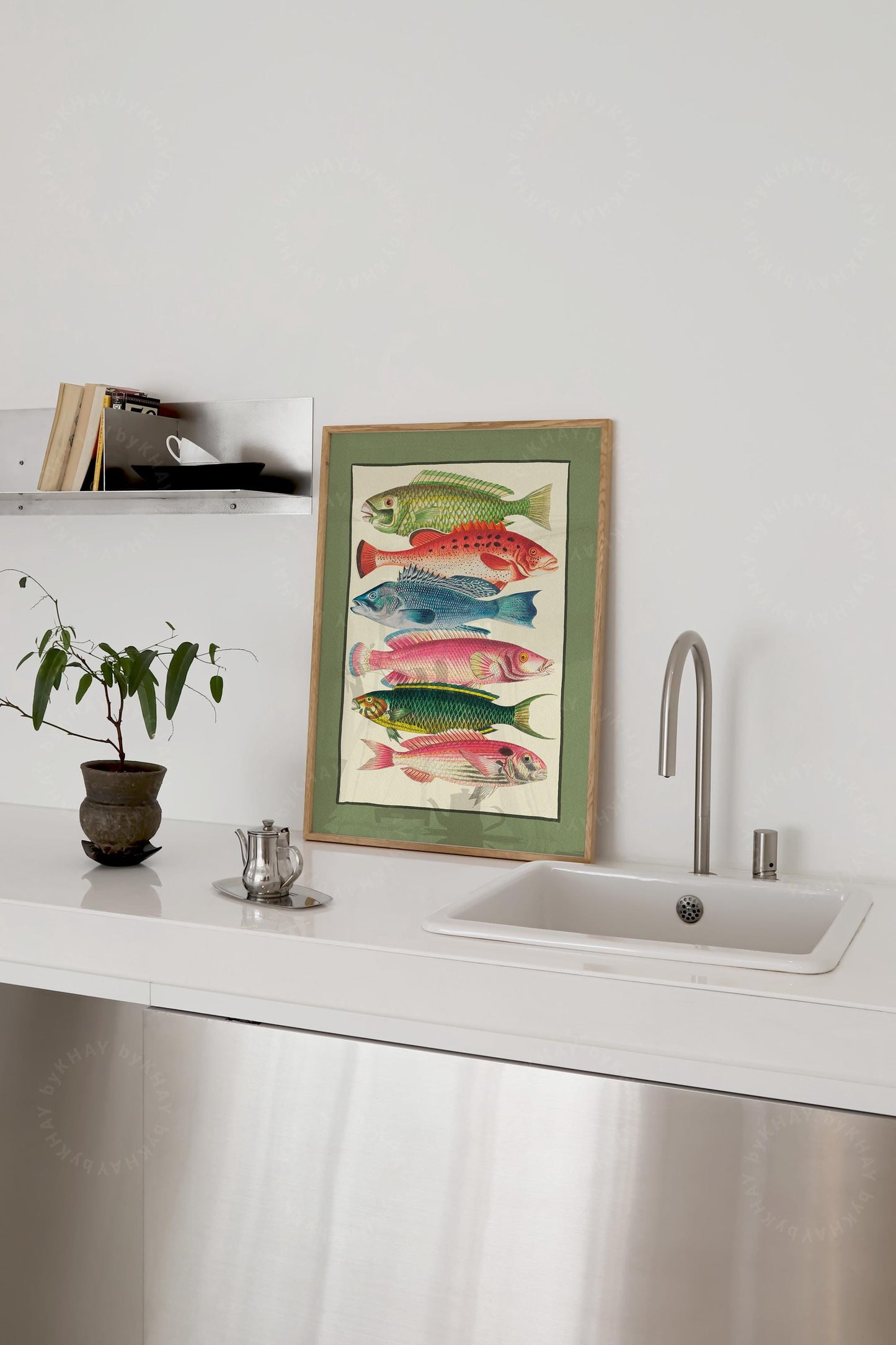 Colourful Fish Illustration Green