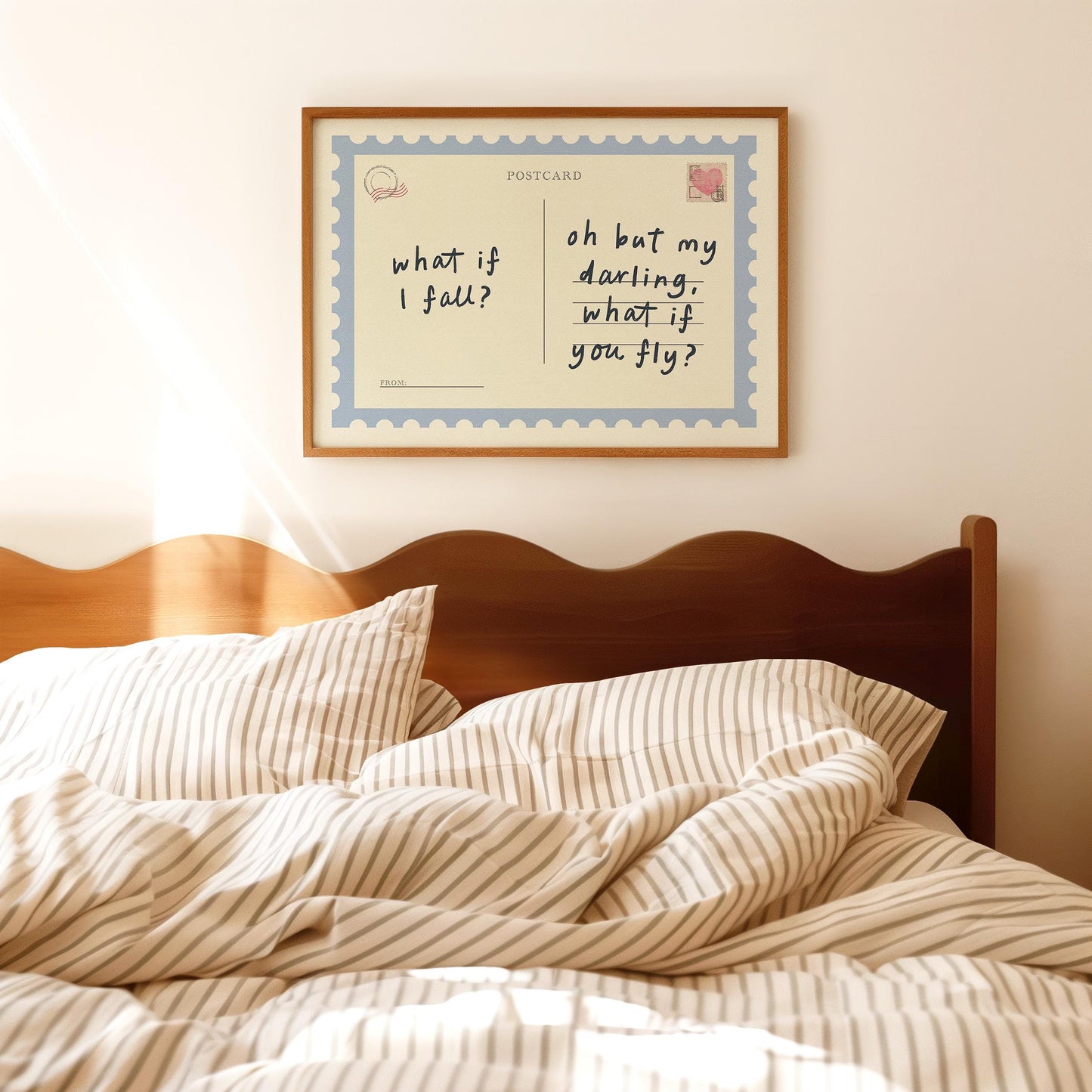 What If I Fall Postcard Blue