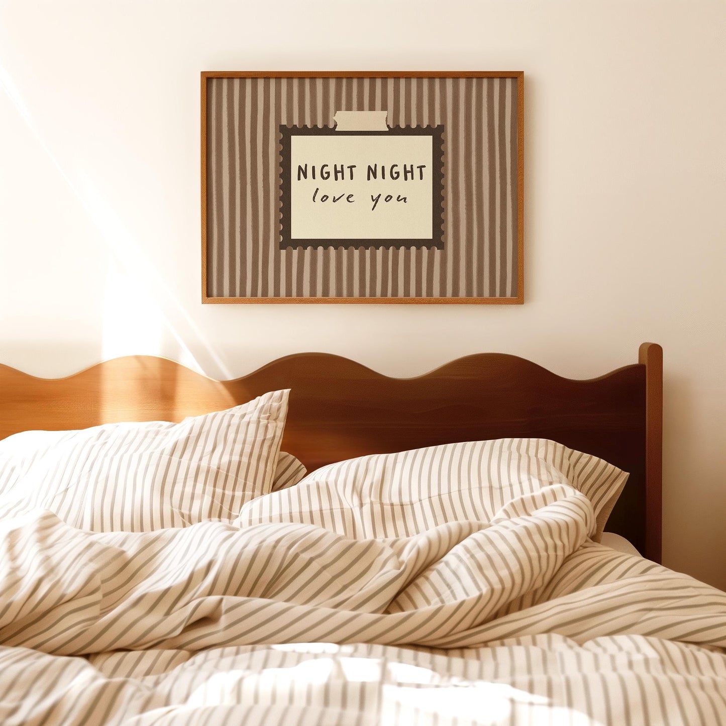 Night Night Love You Print Brown