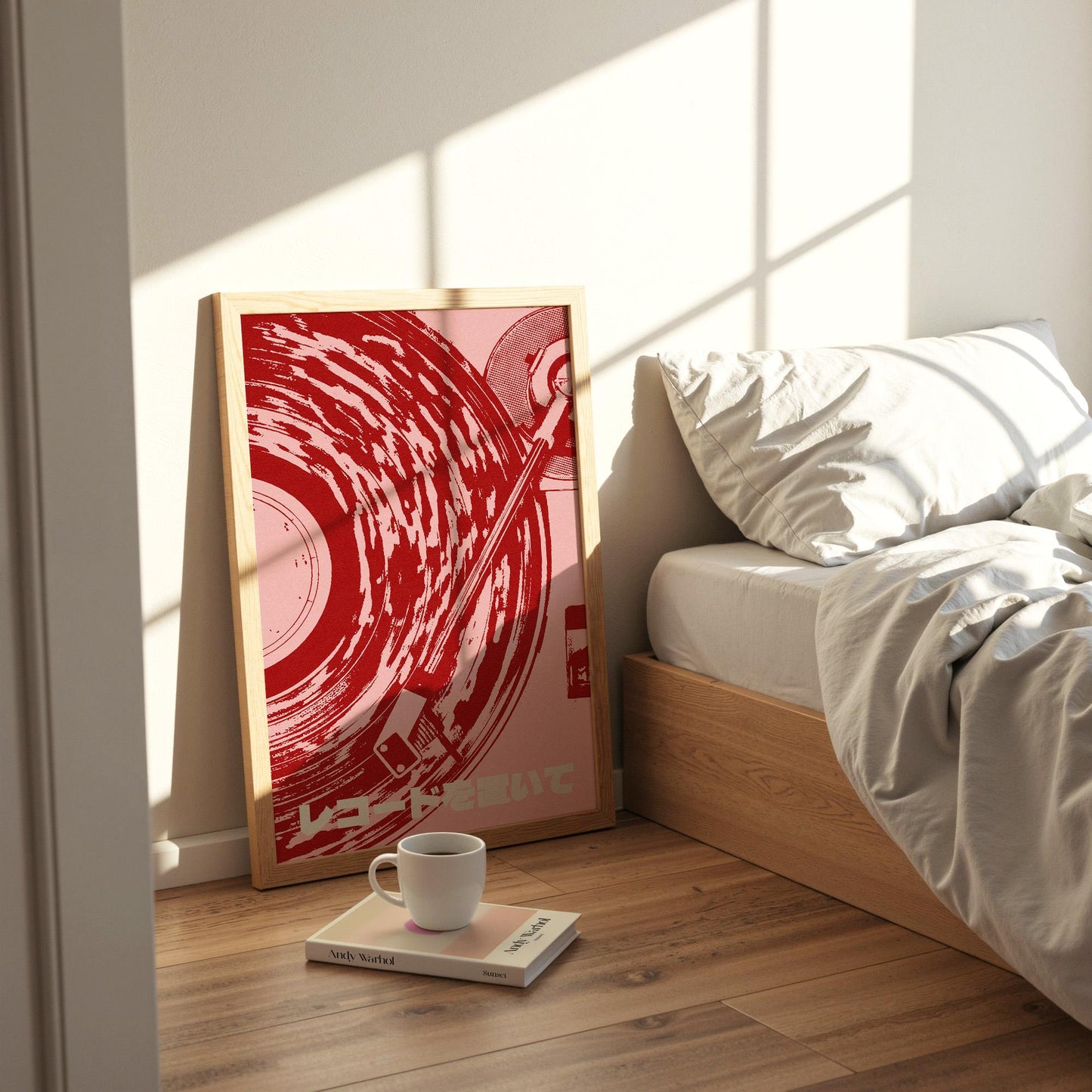 Record Player Japanese Red Pink