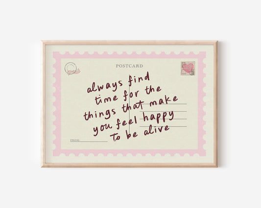 Always Find Time Postcard Horizontal