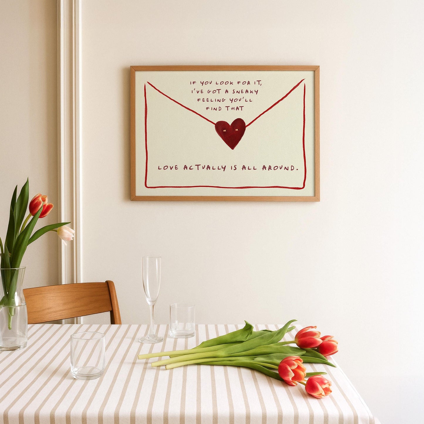 Love Actually Is All Around Love Letter Red