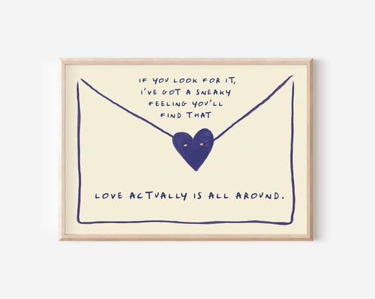 Love Actually Is All Around Love Letter Blue