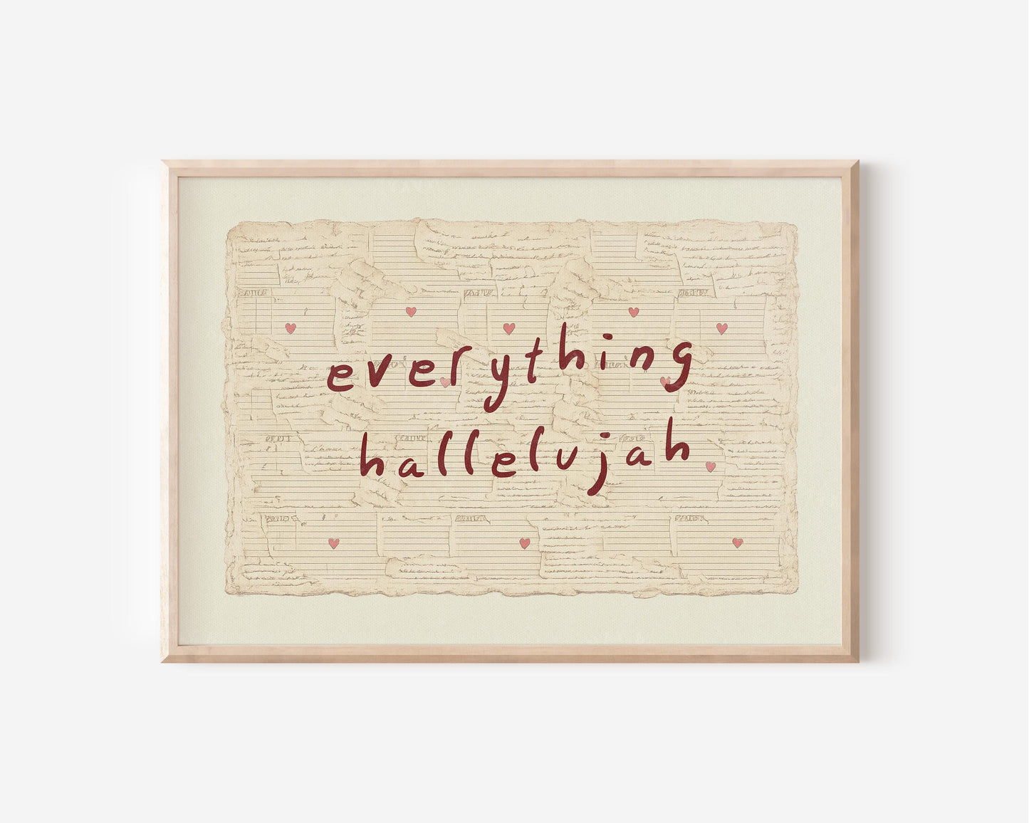 Everything Hallelujah Vintage Love Letter Horizontal