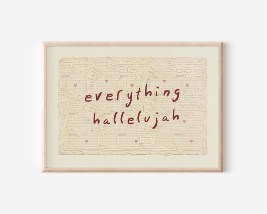 Everything Hallelujah Vintage Love Letter Horizontal