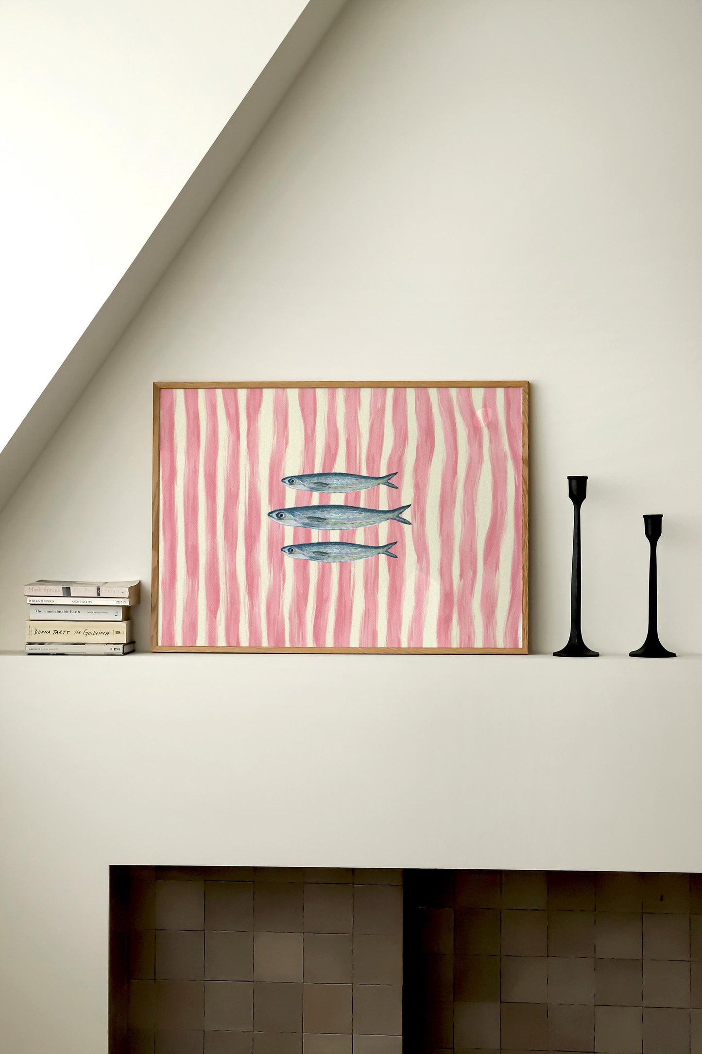 Sardines Fish Pink Stripe Horizontal