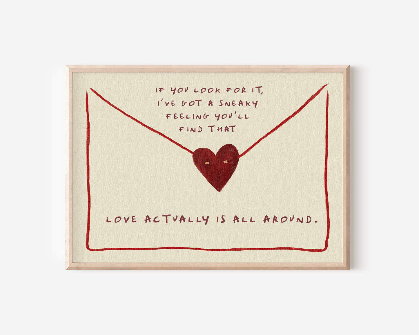 Love Actually Is All Around Love Letter Red