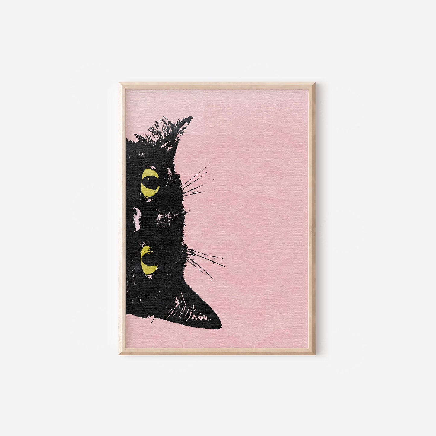 Peeking Black Cat Pink