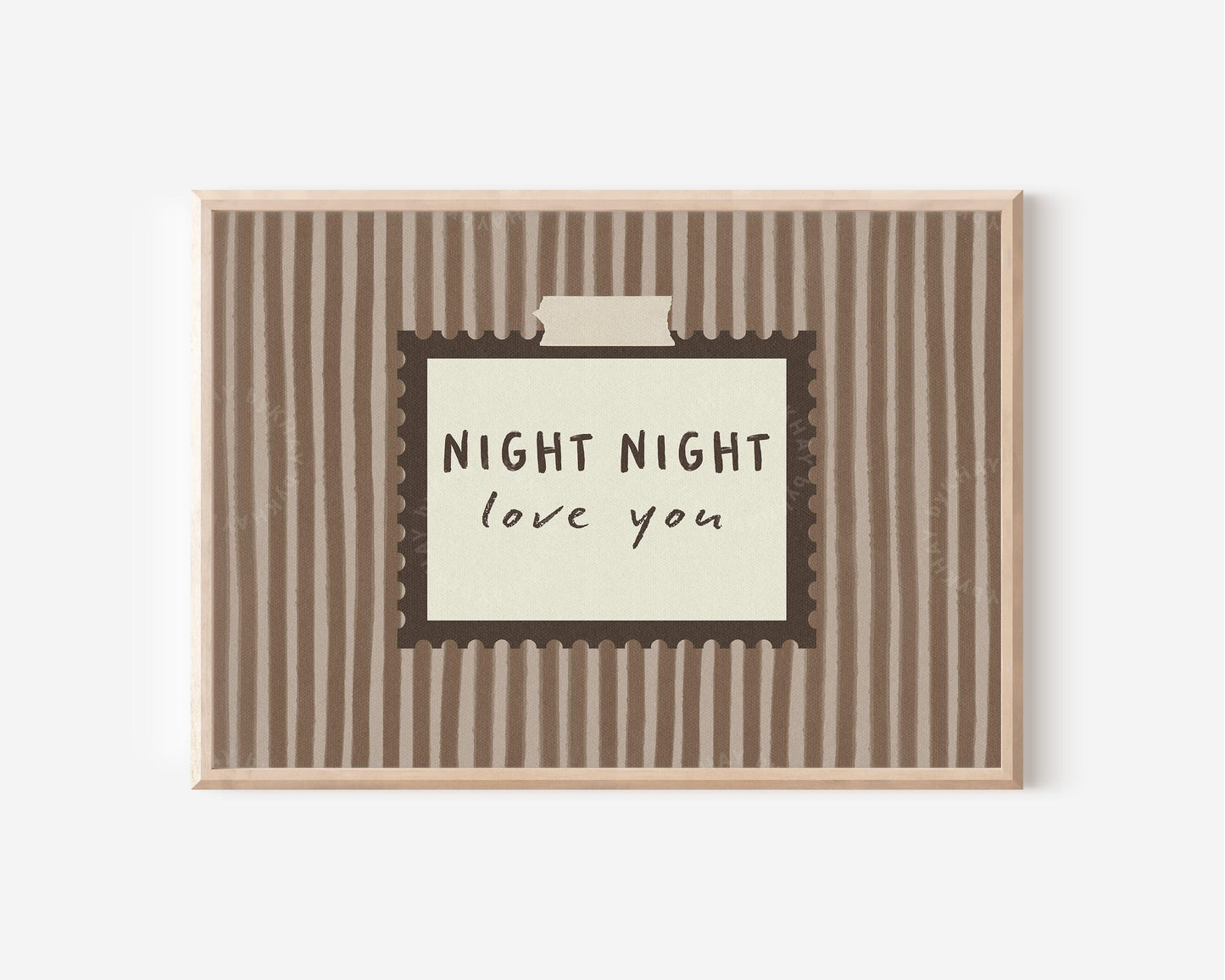 Night Night Love You Print Brown