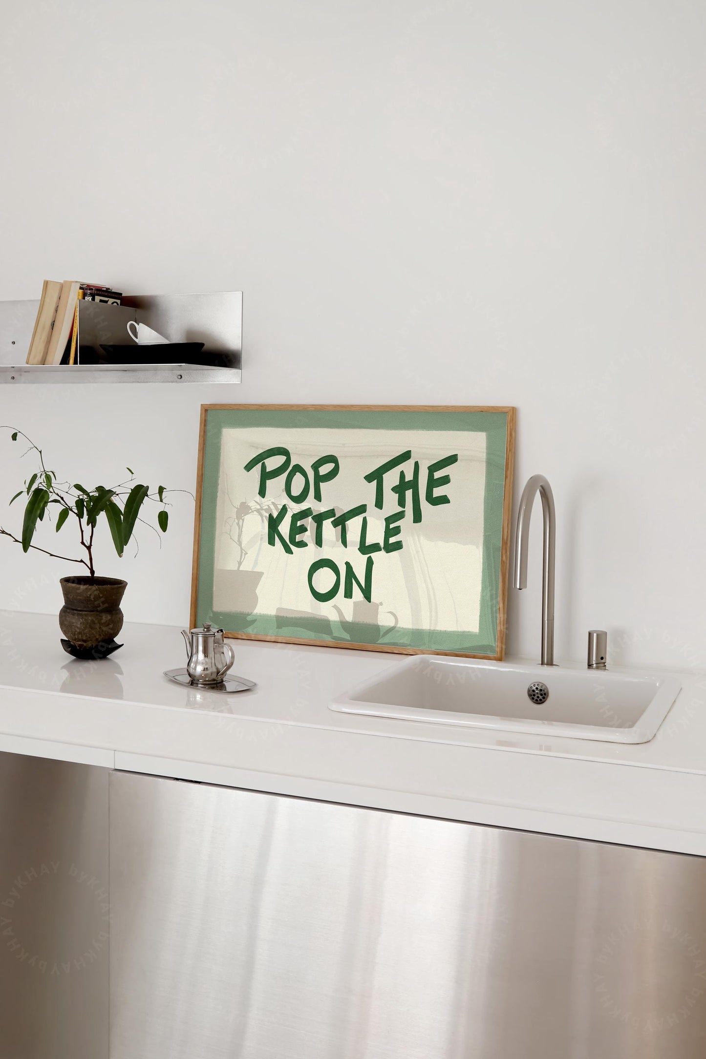 Pop The Kettle On Sage Green