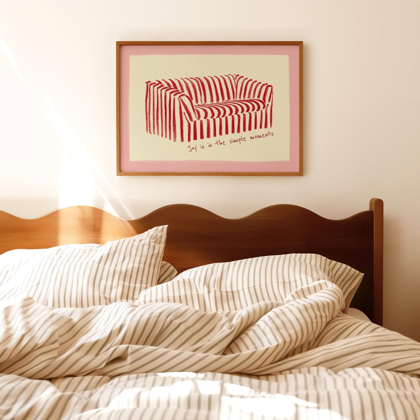 Joy Is In The Simple Moments Stripe Sofa