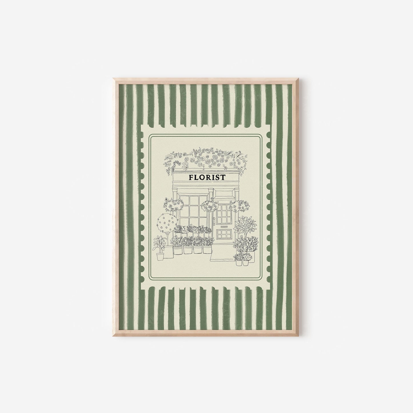 Florist Stripe Green