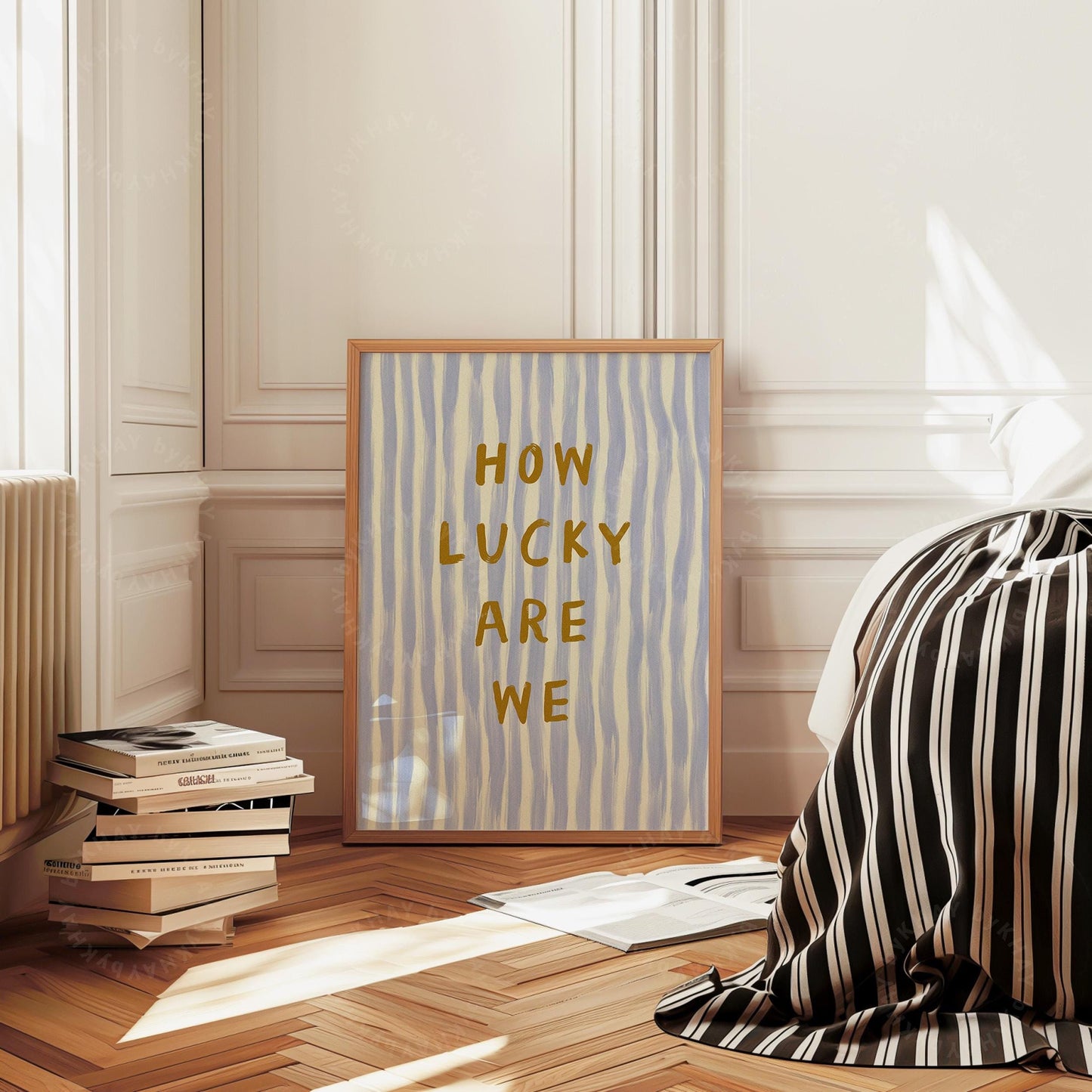 How Lucky Are We Print Light Blue