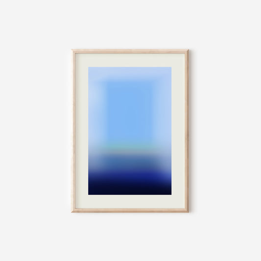 a picture of a blue and white abstract painting