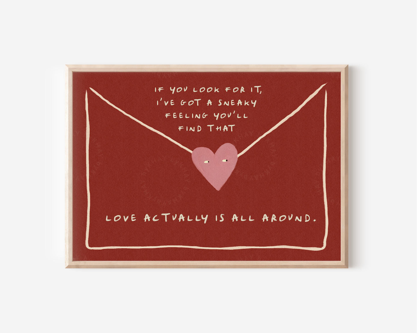 Love Actually Is All Around Love Letter Red