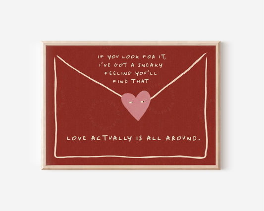 Love Actually Is All Around Love Letter Red