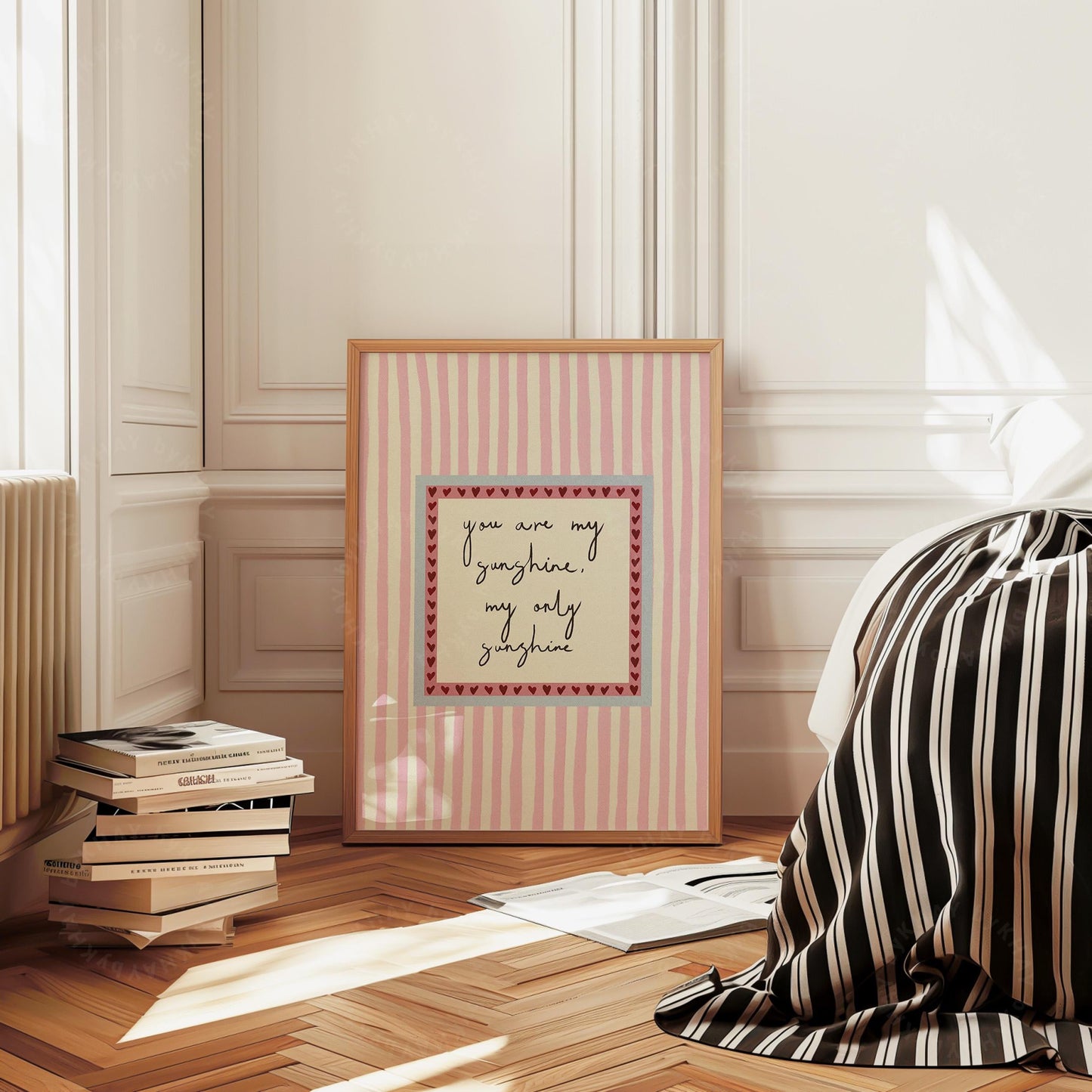 You Are My Sunshine Pink Blue Stripe
