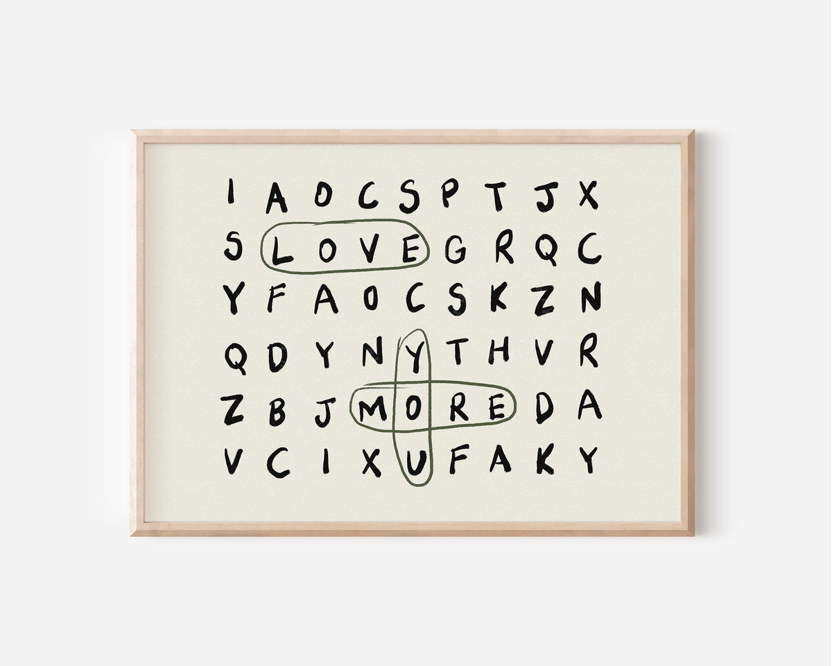 Love You More Crossword Green