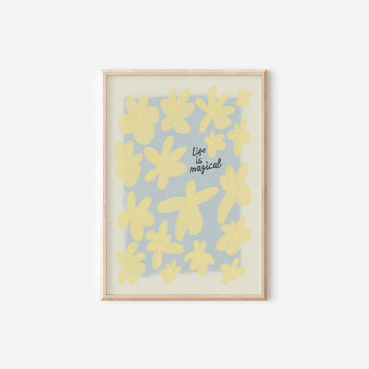 Life is Magical Flower Print Yellow