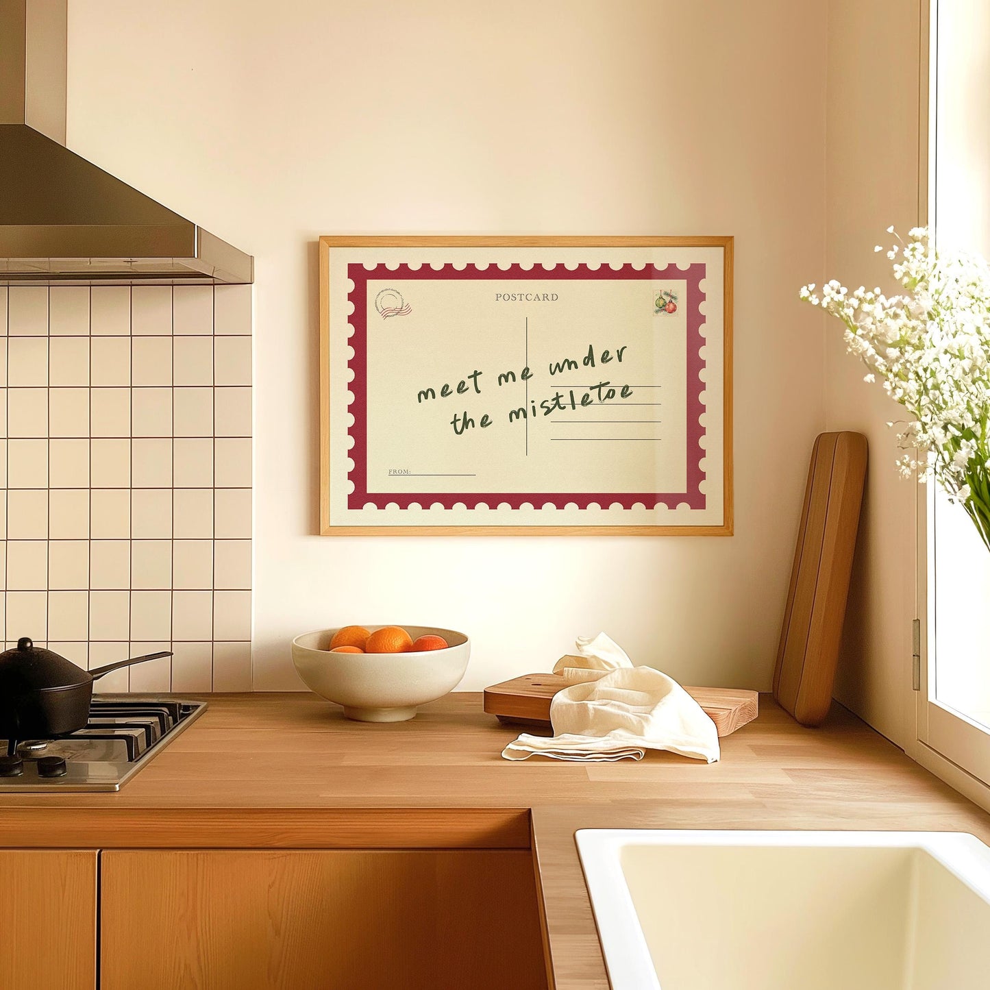 Meet Me Under The Mistletoe Postcard