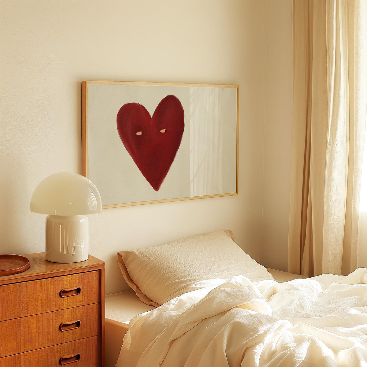 Love Heart Cream Red