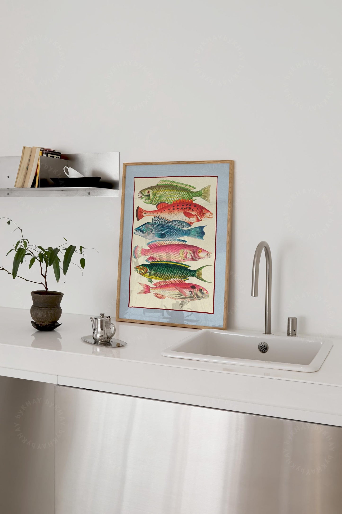 Colourful Fish Illustration Blue