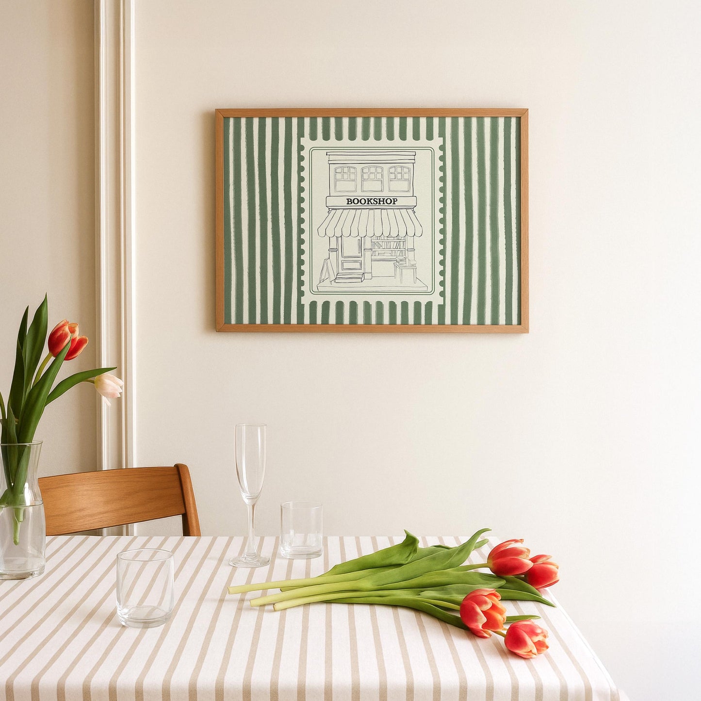 Bookshop Stripe Horizontal Green