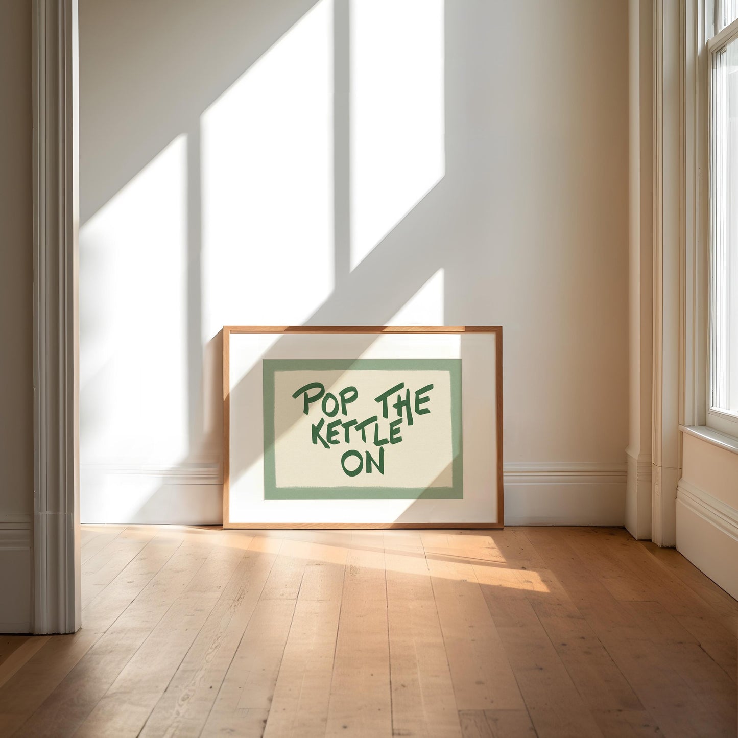 Pop The Kettle On Sage Green