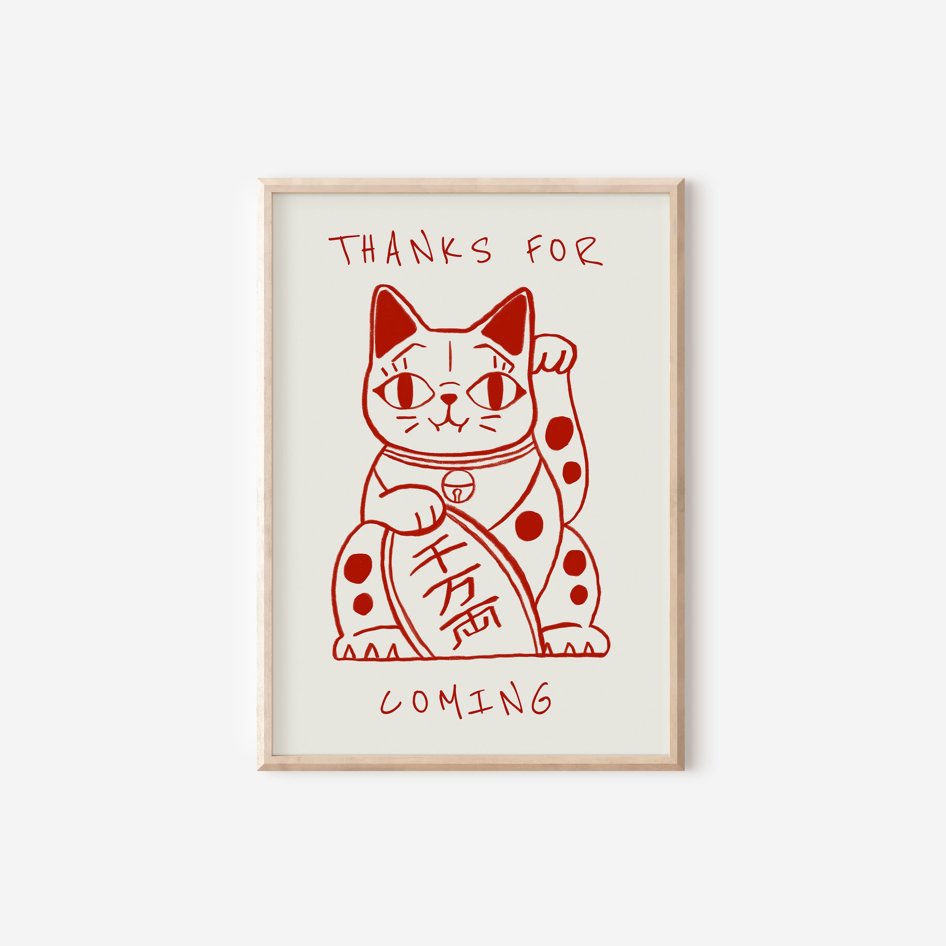 a picture of a cat with the words thanks for coming