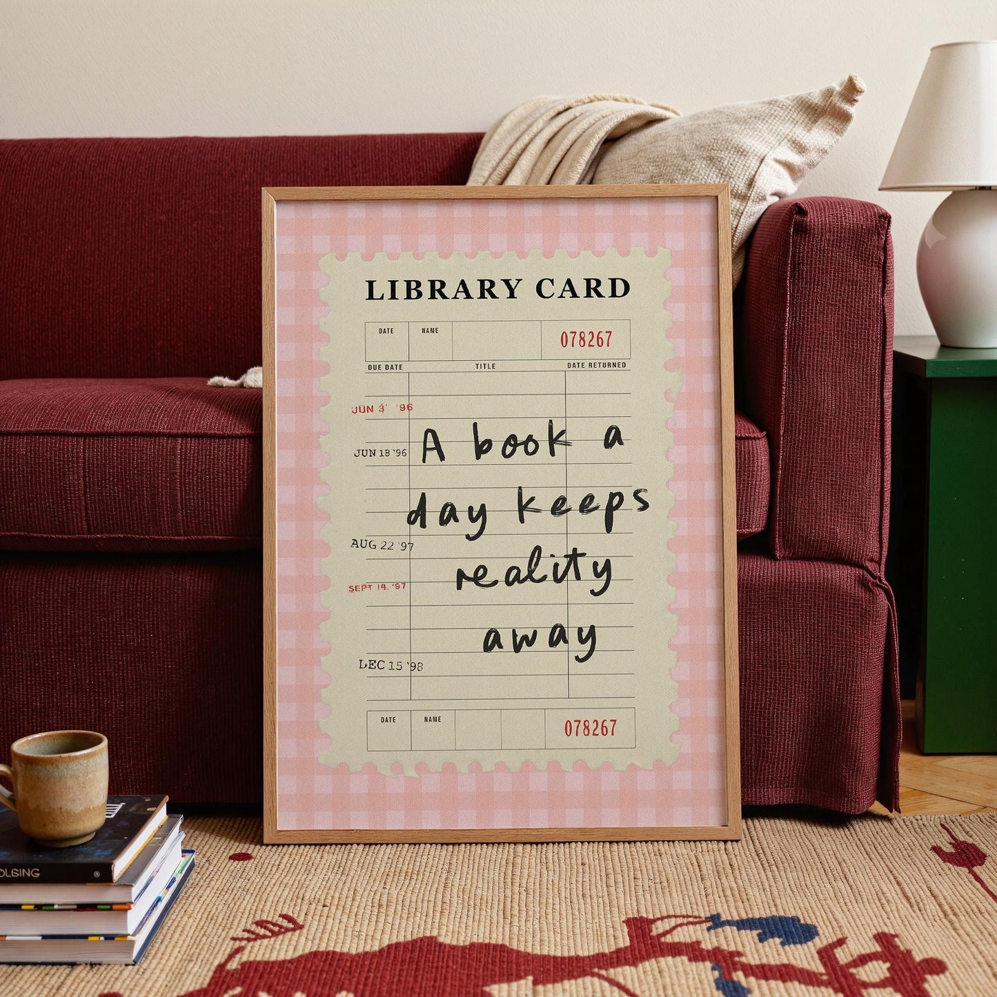 A Book A Day Keeps Reality Away Pink