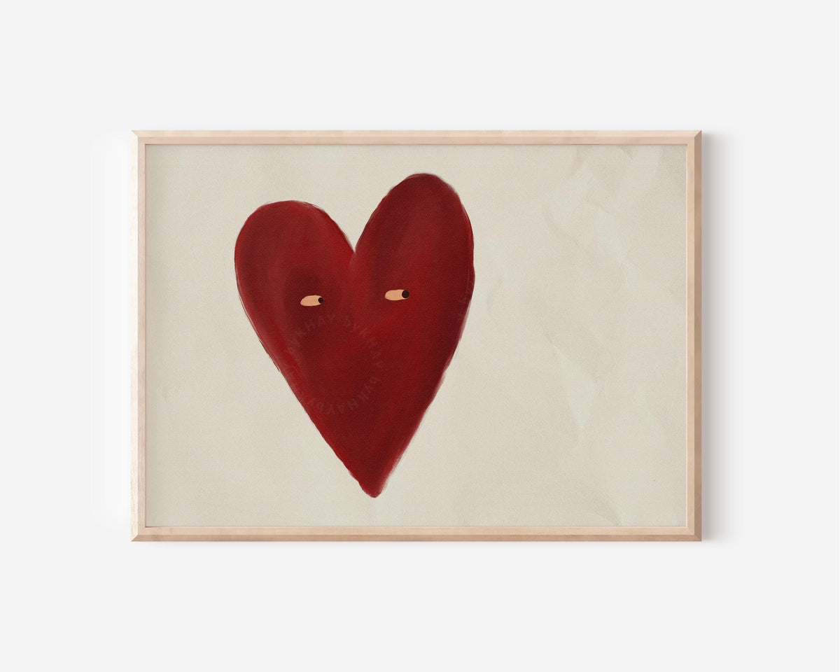 Love Heart Cream Red