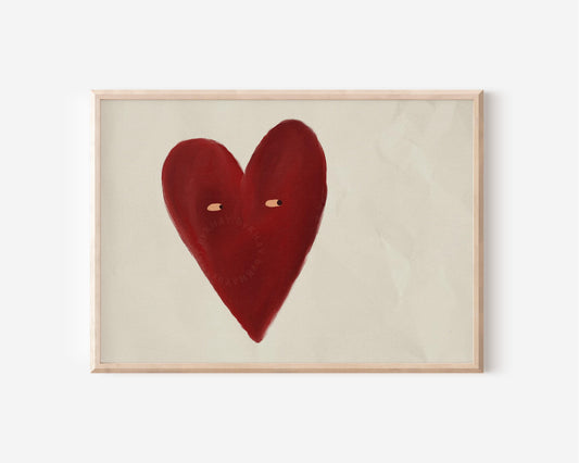 Love Heart Cream Red