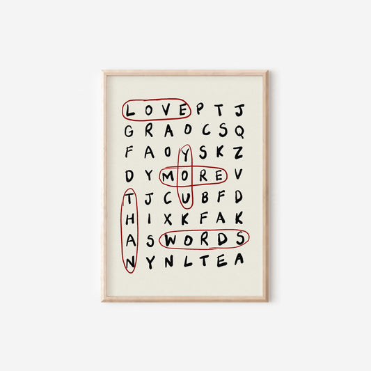 Love You More Than Words Crossword
