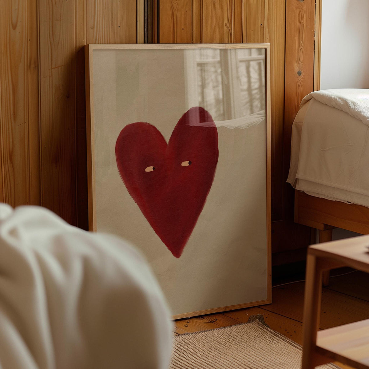 Love Heart Brown Red