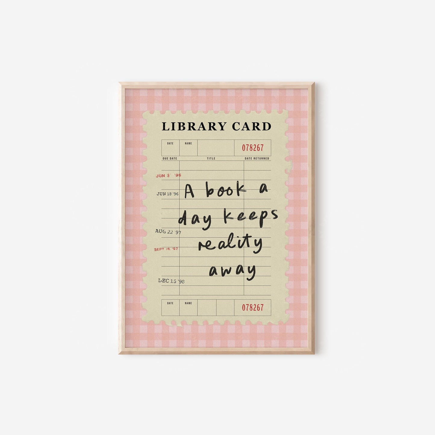 A Book A Day Keeps Reality Away Pink