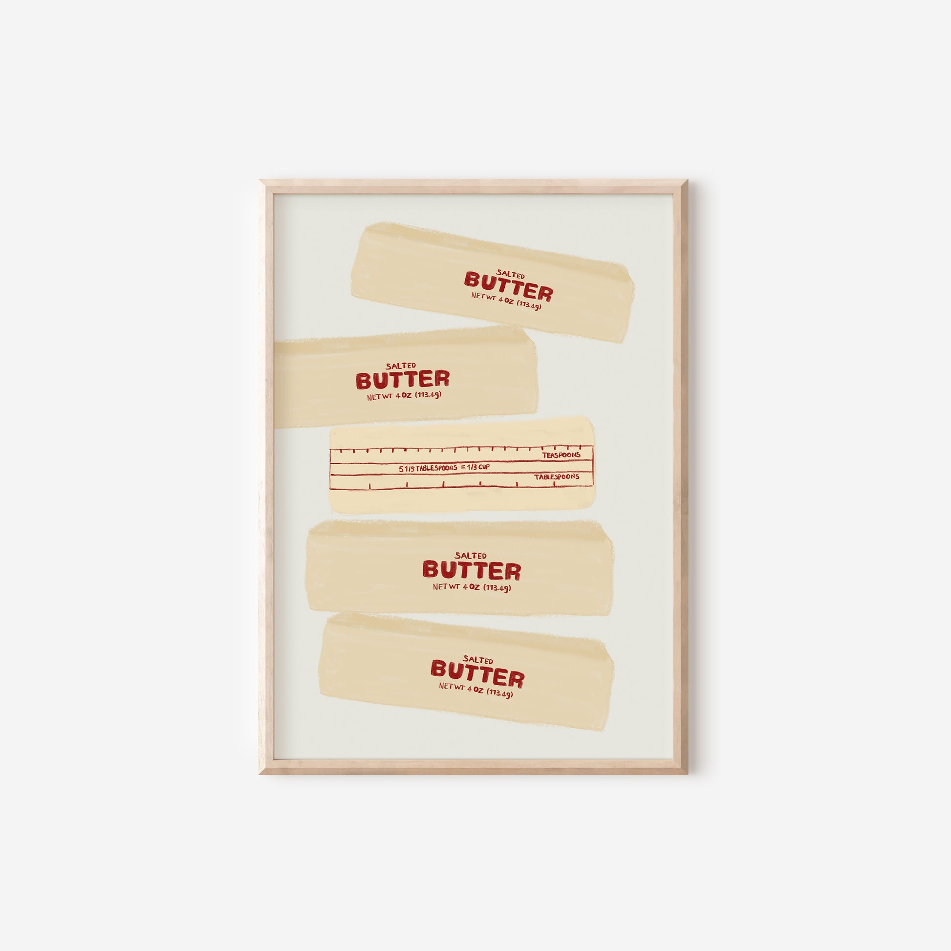 a framed picture of butter and butter strips