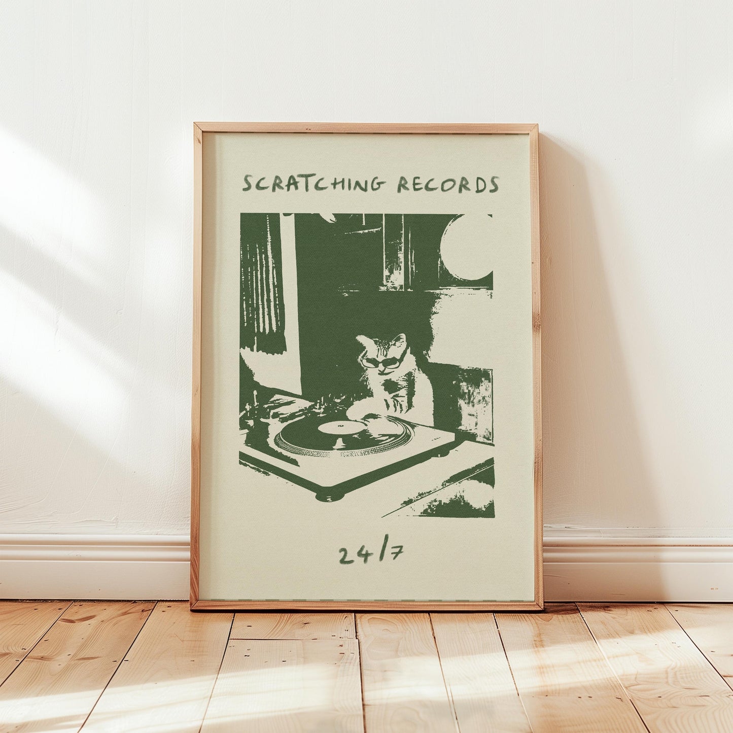 Scratching Records Cat Dj