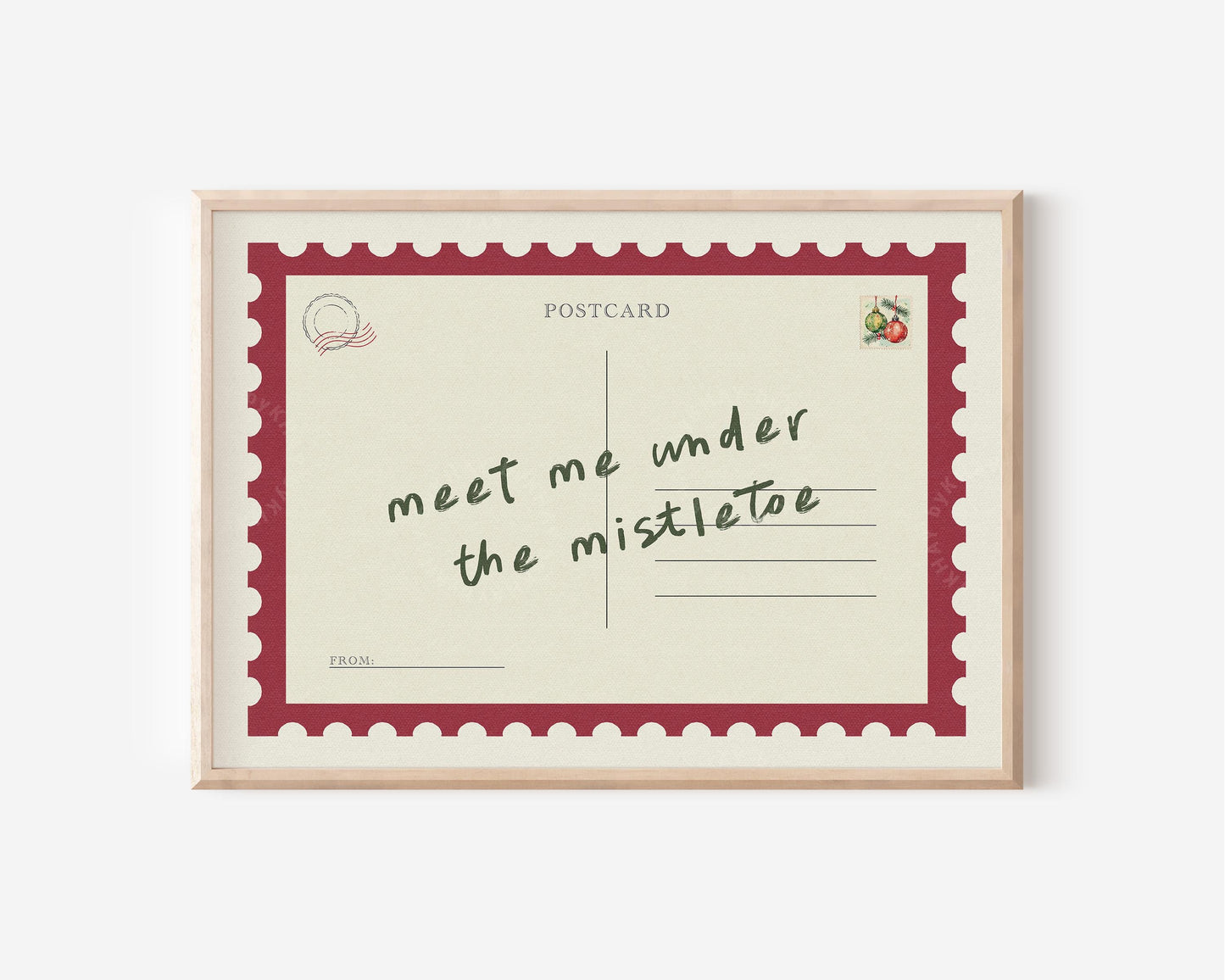 Meet Me Under The Mistletoe Postcard