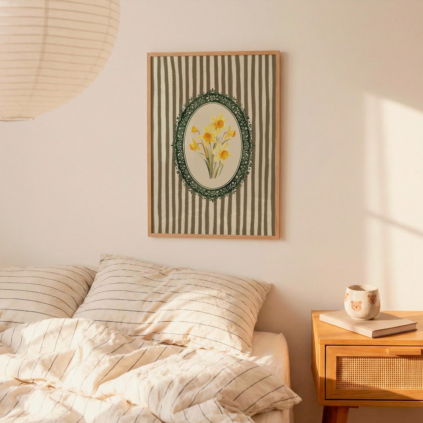 March Birth Flower Daffodil Green Stripe