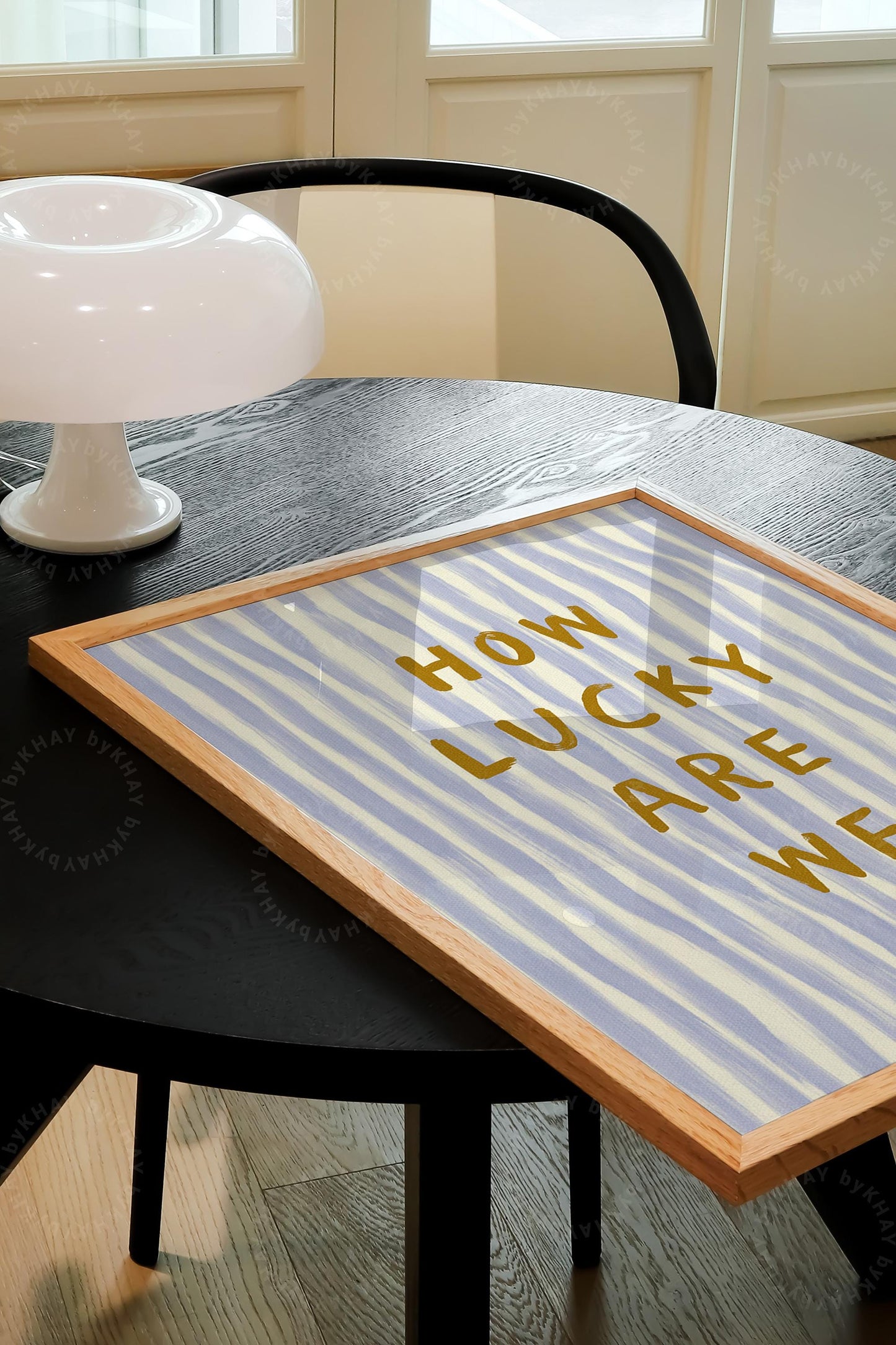 How Lucky Are We Print Light Blue