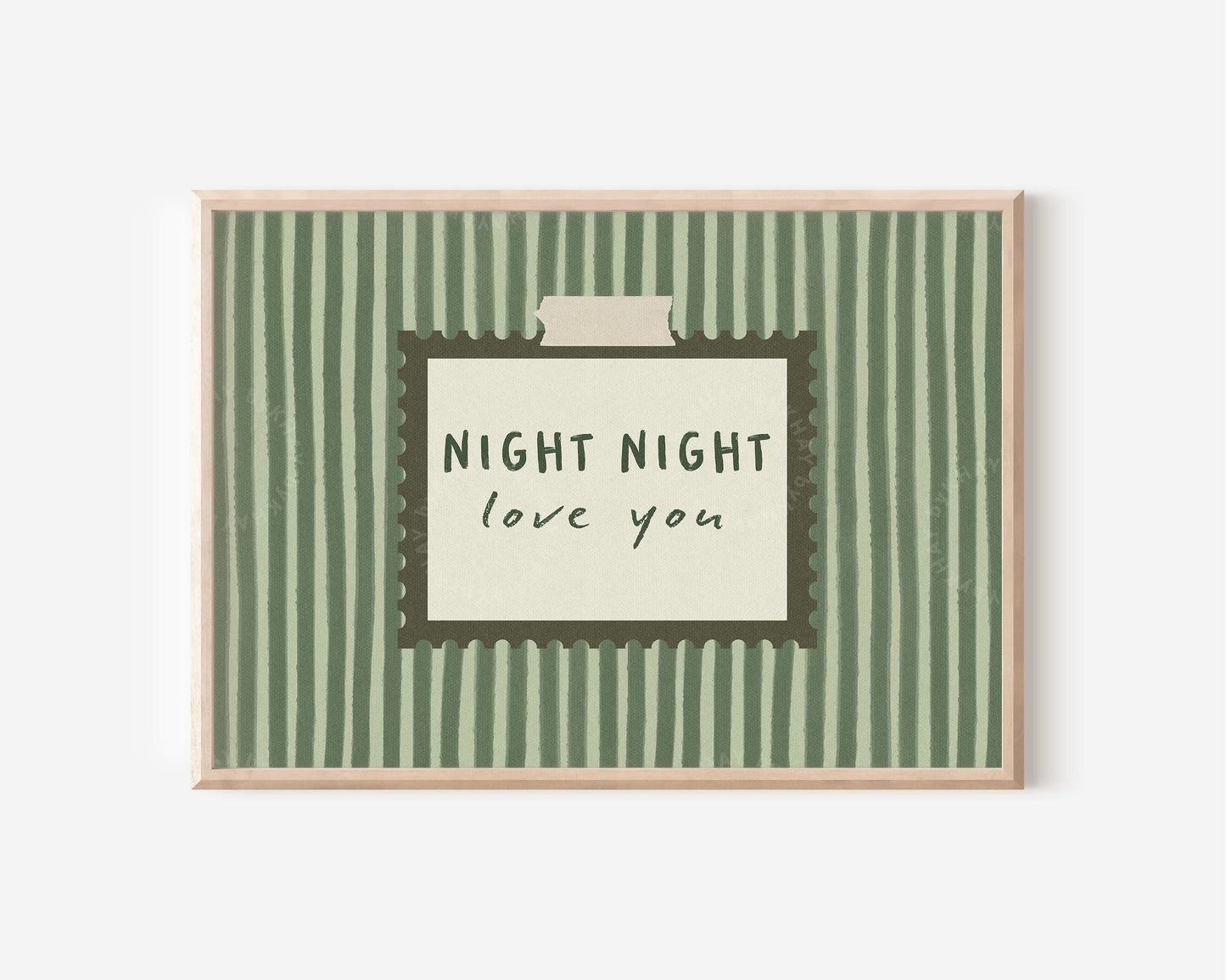 Night Night Love You Green Stripe