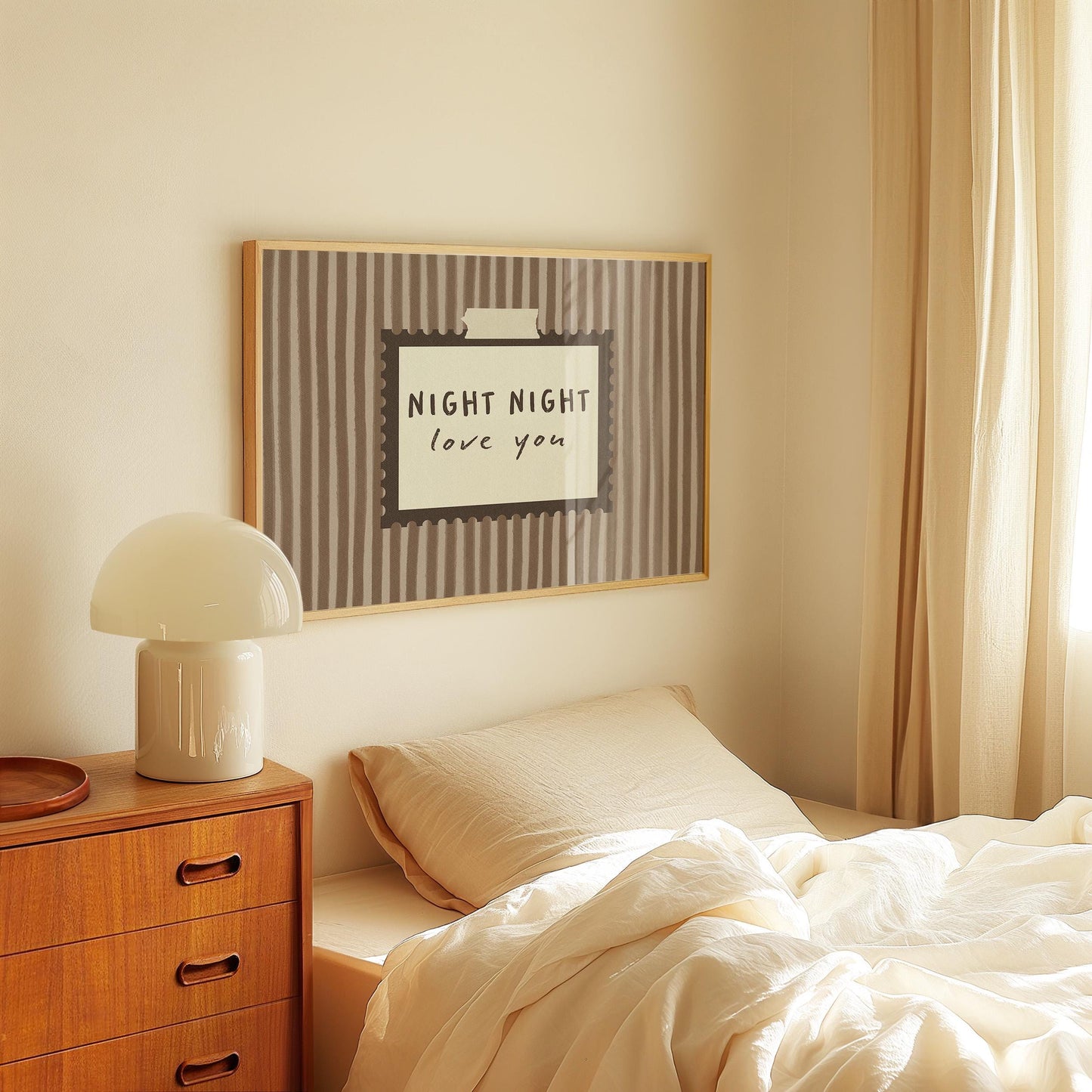 Night Night Love You Print Brown